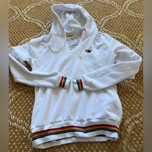 Aviator Nation Hoodie with Colorful Rainbow Accents